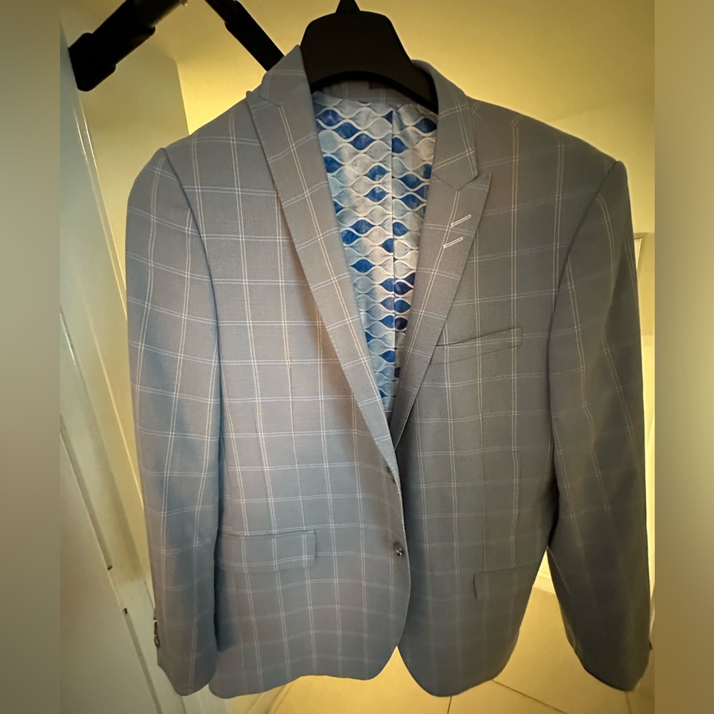 “STITCHED BRAND” Blazer / Sports Coast (42) - Light Blue Stripped